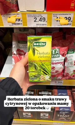 Herbata zielona o smaku trawy cytrynowej Belin 20-pak 1,75g promocja w Dino
