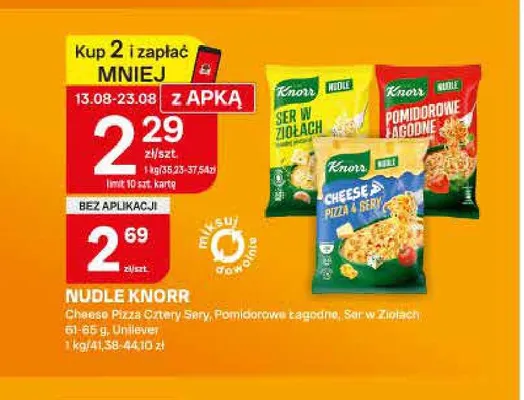 Nudle Knorr Cheese Pizza Cztery Sery promocja w Chorten