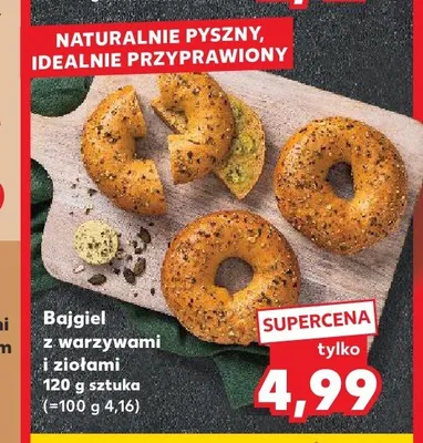 Bajgiel z warzywami i ziołami promocja w Kaufland