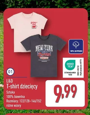 T-shirt dziecięcy L&D promocja w Aldi