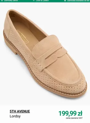 Buty damskie lordsy 5th Avenue promocja w Deichmann