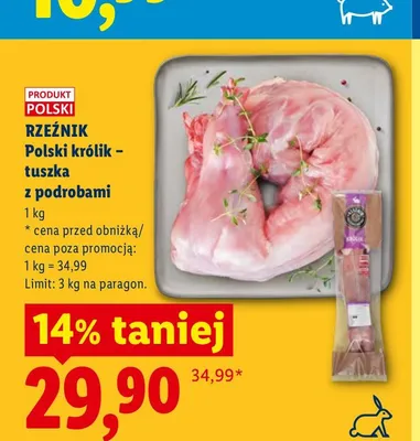 Polski królik - tuszka z podrobami Rzeźnik promocja w Lidl