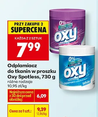 Odplamiacz do tkanin w proszku Spotless, różne rodzaje promocja w Biedronka