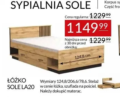 Łóżko Abra Meble Sole LA20 promocja w Abra Meble