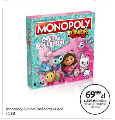 Gra planszowa Monopoly Junior: Koci domek Gabi promocja w Empik