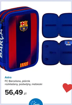 Piórnik rozkładany podwójny Astra FC Barcelona niebieski promocja w Smyk