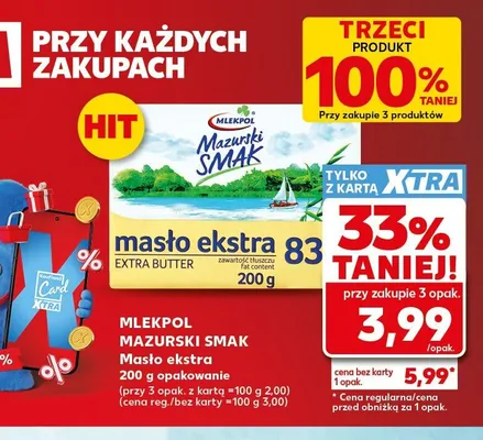 Masło ekstra MLEKPOL MAZURSKI SMAK promocja w Kaufland