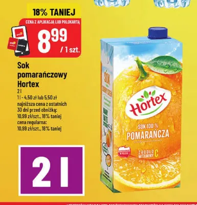 Sok pomarańczowy Hortex promocja w POLOmarket