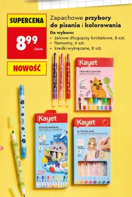 Kredki wykręcane zapachowe Kayet promocja w Biedronka