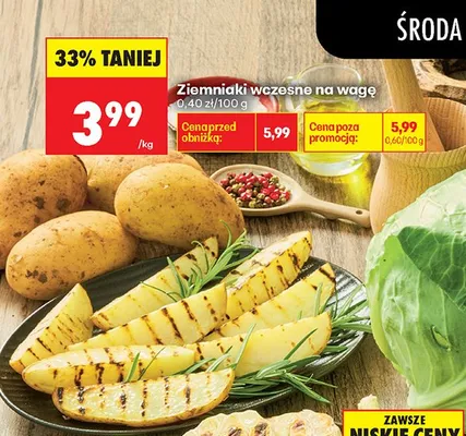 Ziemniaki wczesne na wagę promocja w Biedronka