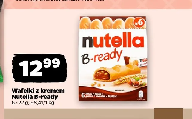 Wafelki z kremem Nutella B-ready 6-pak promocja w Netto
