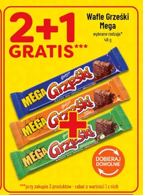 Wafel Grześki Mega kakaowy w czekoladzie deserowej promocja w POLOmarket
