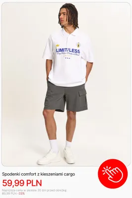 Spodenki comfort z kieszeniami cargo Cropp promocja w Cropp