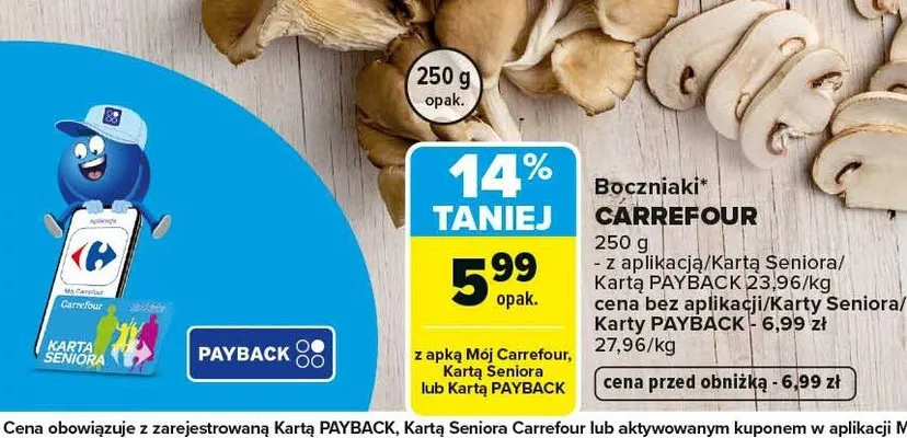 Boczniaki promocja w Carrefour