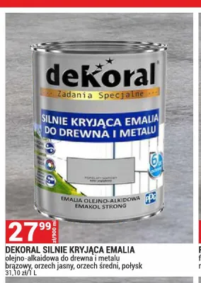 Silnie kryjąca emalia olejno-alkidowa do drewna i metalu połysk Dekoral promocja w Merkury Market