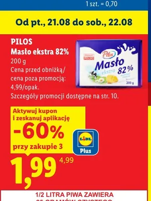 Masło ekstra Pilos 82% promocja w Lidl