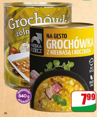 Grochówka z kiełbasą i boczkiem Męska Rzecz promocja w Dino