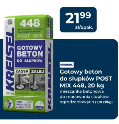 Gotowy beton do słupków POST MIX 448 KREISEL mieszanka betonowa do mocowania słupków ogrodzeniowych promocja w PSB Mrówka