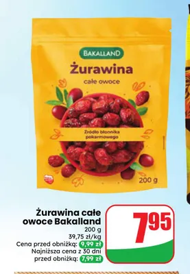 Żurawina całe owoce Bakalland promocja w Dino