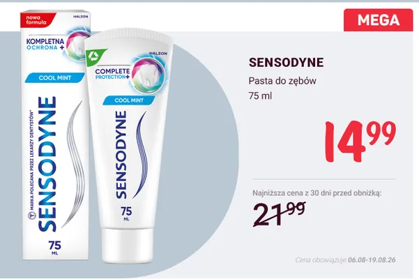 Pasta do zębów Sensodyne Complete Protection Cool Mint promocja w Rossmann