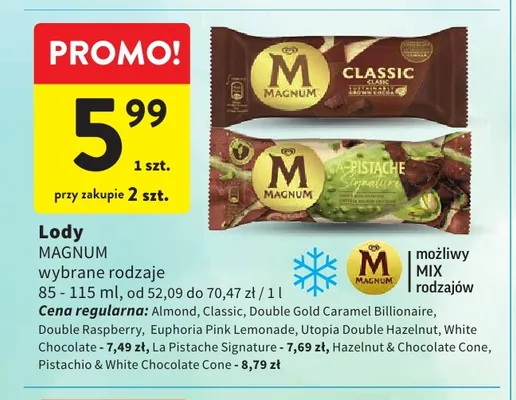 Lody Magnum Double Raspberry promocja w Intermarche