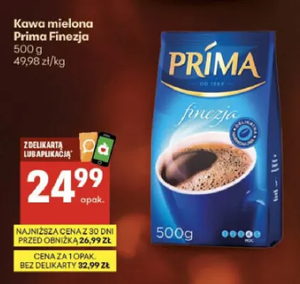 Kawa mielona Prima Finezja promocja w Delikatesy Centrum
