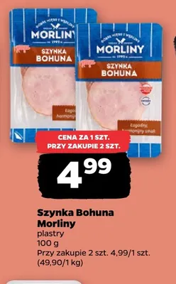 Szynka Bohuna Morliny plastry promocja w Netto