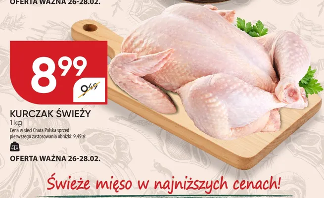Kurczak świeży promocja w Chata Polska