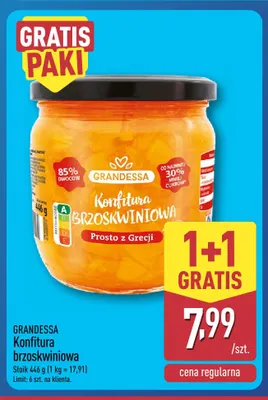Konfitura brzoskwiniowa Grandessa promocja w Aldi