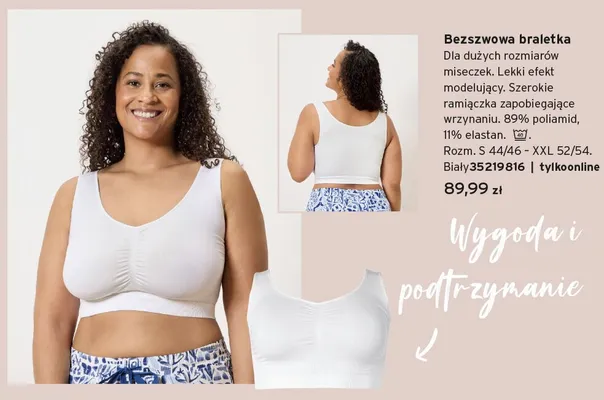 Bezszwowa braletka promocja w Tchibo
