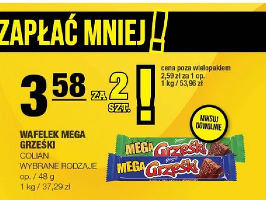 Wafelek Mega Grześki promocja w SPAR