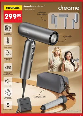 Suszarka do włosów Dreame 1300W promocja w Biedronka