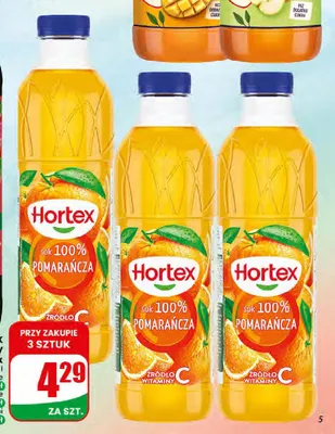 Sok pomarańczowy Hortex promocja w Dino