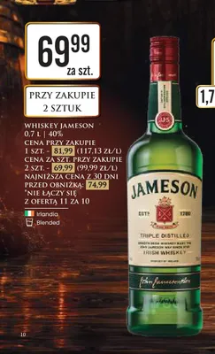 Whiskey Jameson promocja w Dino