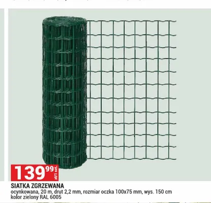 Siatka zgrzewana ocynkowana zielona promocja w Merkury Market