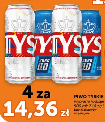 Piwo bezalkoholowe Tyskie Zero 0.0 promocja w Euro Sklep
