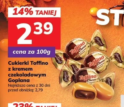 Cukierki Toffino z kremem czekoladowym Goplana promocja w Hitpol
