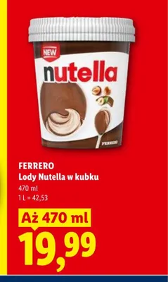 Lody Nutella w kubku Ferrero promocja w Lidl