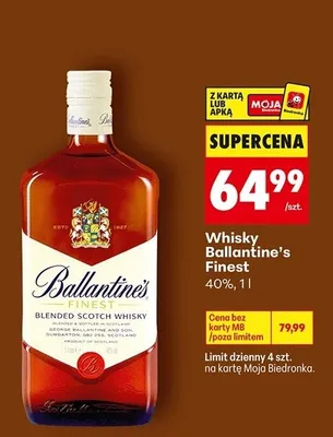 Whisky Ballantine's Finest 40% promocja w Biedronka