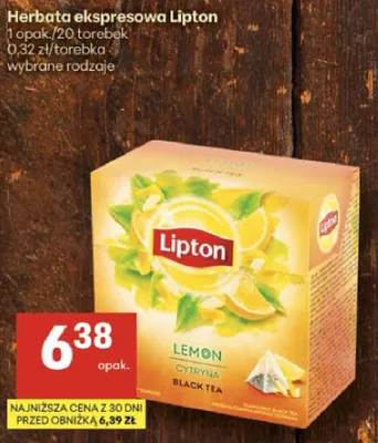 Herbata ekspresowa Lipton wybrane rodzaje promocja w Delikatesy Centrum