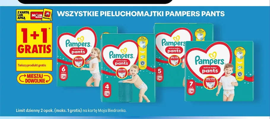 Pieluchomajtki Pampers Pants Active Baby rozmiar 5 promocja w Biedronka