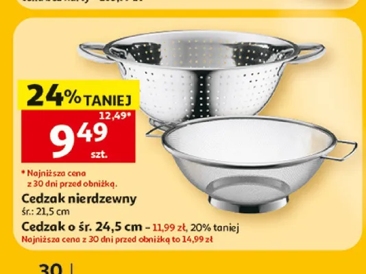 Cedzak nierdzewny 24,5 cm promocja w Auchan