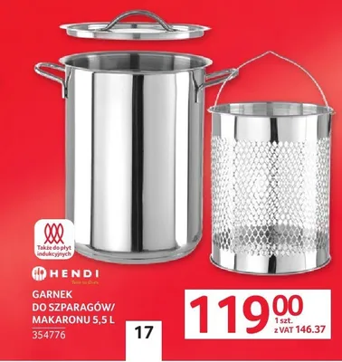 Garnek do szparagów/makaronu 5,5l promocja w Selgros