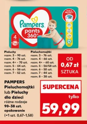 Pieluchy dla dzieci Pampers promocja w Kaufland