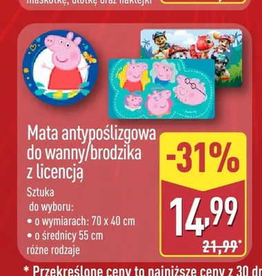 Mata antypoślizgowa do wanny brodzika z licencją promocja w Aldi