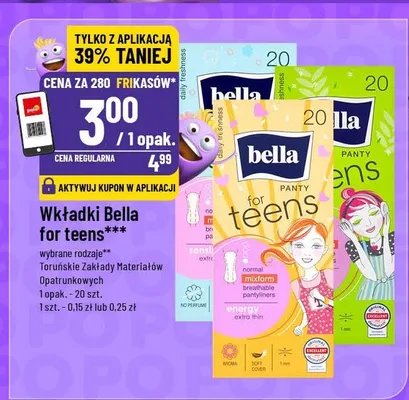 Wkładki Bella for teens promocja w POLOmarket