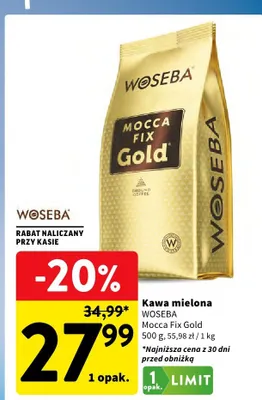 Kawa mielona Mocca Fix Gold promocja w Intermarche