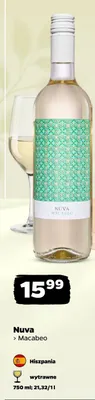 Wino Nuva Macabeo wytrawne hiszpańskie promocja w Netto