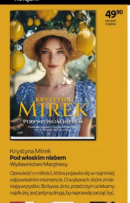 Książka Krystyna Mirek Pod włoskim niebem Wydawnictwo Marginesy promocja w Empik