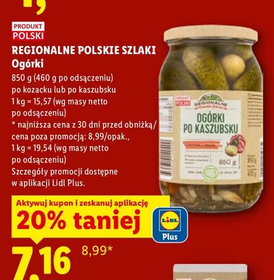 Ogórki po kaszubsku lub po koszacku promocja w Lidl